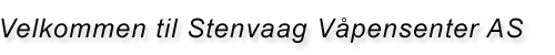 Velkommen til nettbutikken til Stenvaag Våpensenter AS 